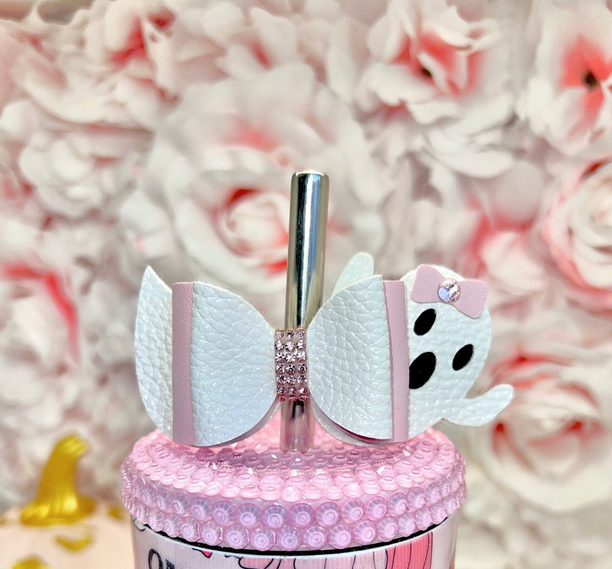 Pink Bow straw topper – SSxCustomCreations