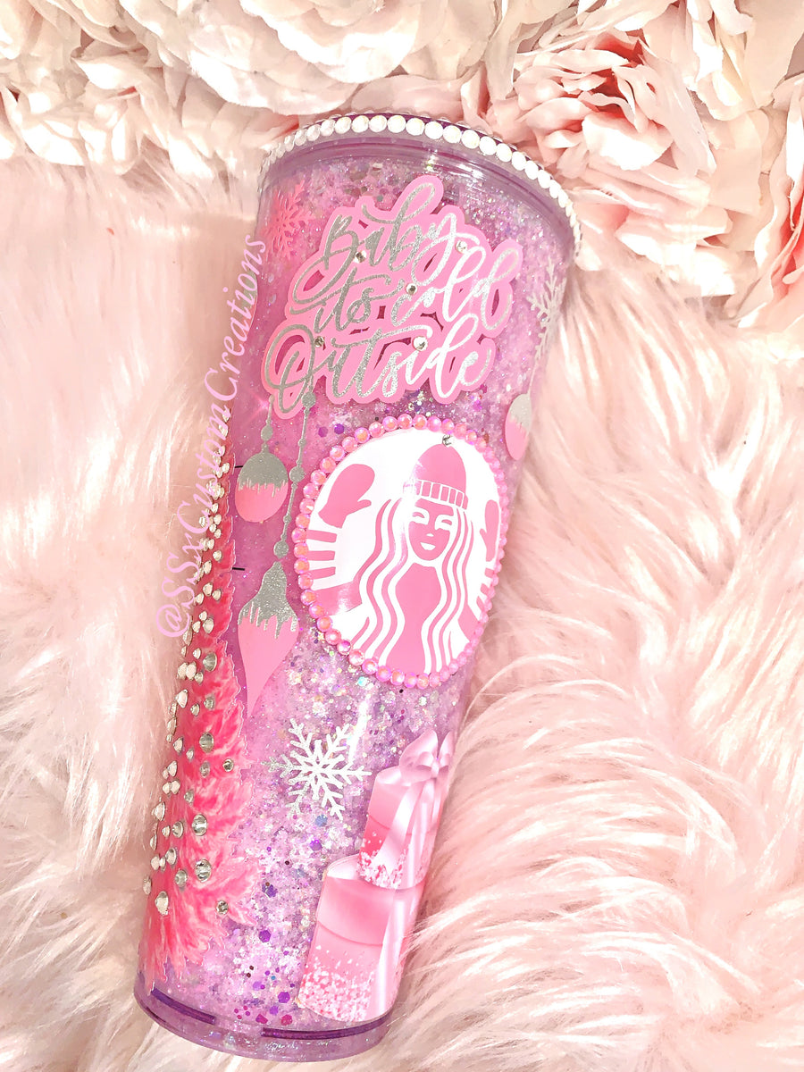 24oz Pink evil eye Snow Globe tumbler – SSxCustomCreations