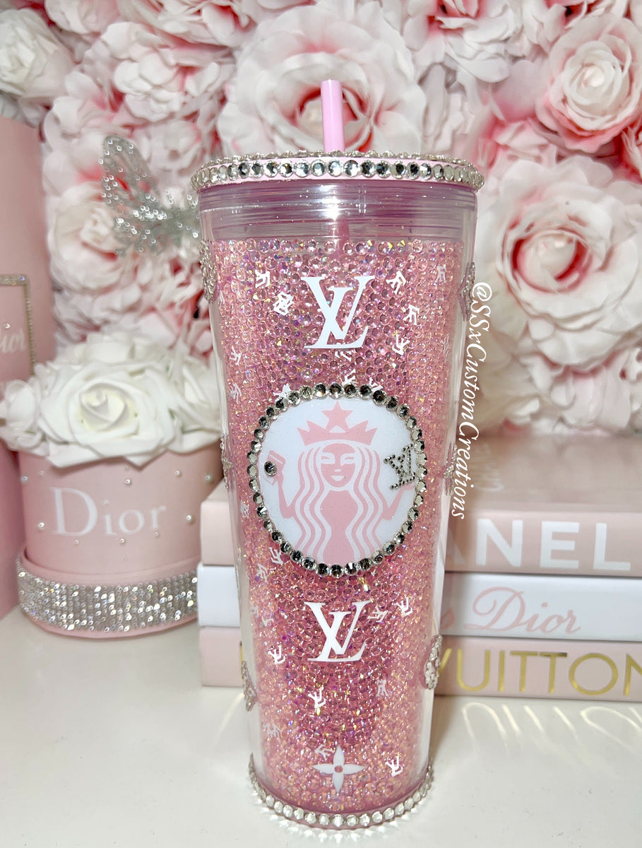 Stainless steel glitter tumbler neon pink swirl rose gold holographic –  Backwood-Designs-La