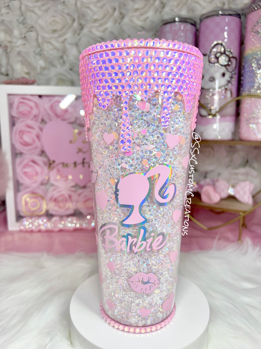 24oz Acrylic, Rhinestone filled, BARBIE tumbler – SSxCustomCreations