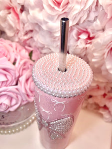 *RTS* Pearl & Rhinestone Bow tumbler