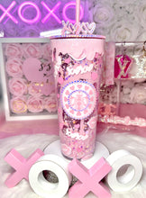 Load image into Gallery viewer, *RTS* 24oz Acrylic slow drip XOXO Tumbler with Straw Topper
