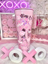 Load image into Gallery viewer, *RTS* 24oz Acrylic slow drip XOXO Tumbler with Straw Topper
