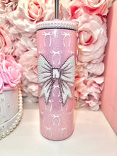 Load image into Gallery viewer, *RTS* Pearl &amp; Rhinestone Bow tumbler
