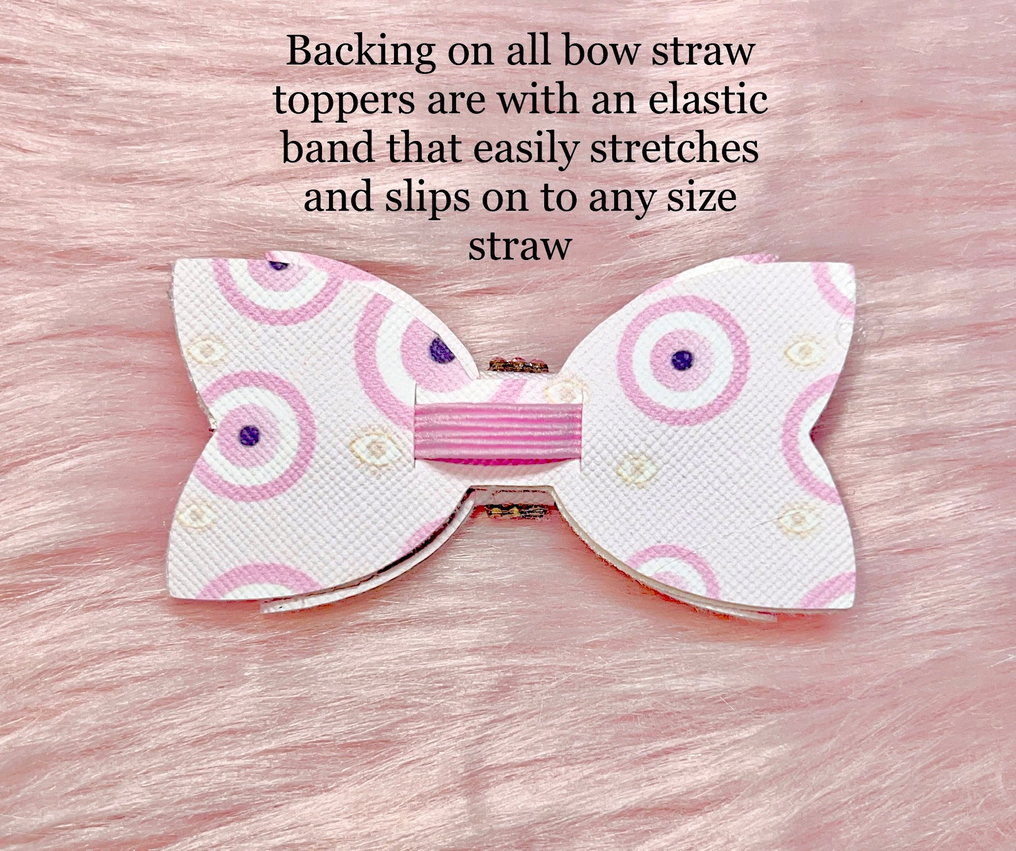 Pink Leopard Glitter Straw Topper bow new