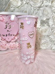 24oz Acrylic Kitty XOXO Tumbler