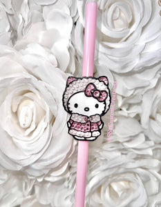 Hello Kitty White Straws